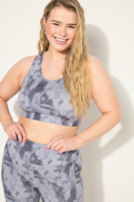 Sport-Bustier, Softcups, Batik-Print, Racerback