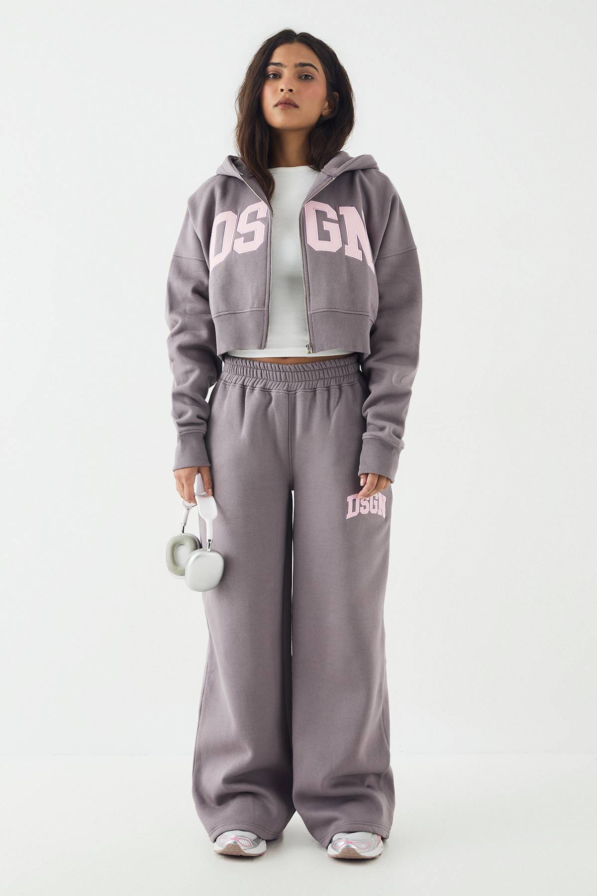 Sweat à Casynthétiqueche Court DSGN Studio avec Appliqués en Cordon et Fermeture Éclair