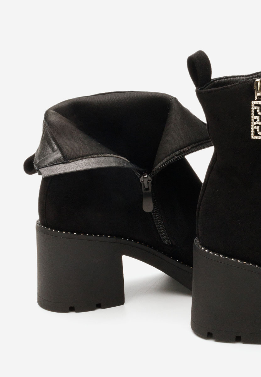 Bottines à gros talon noires Darlene
