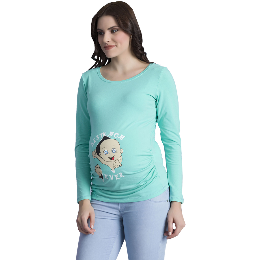 M.M.C. Umstandslangarmshirt Best Mom Ever mit Motiv Mint