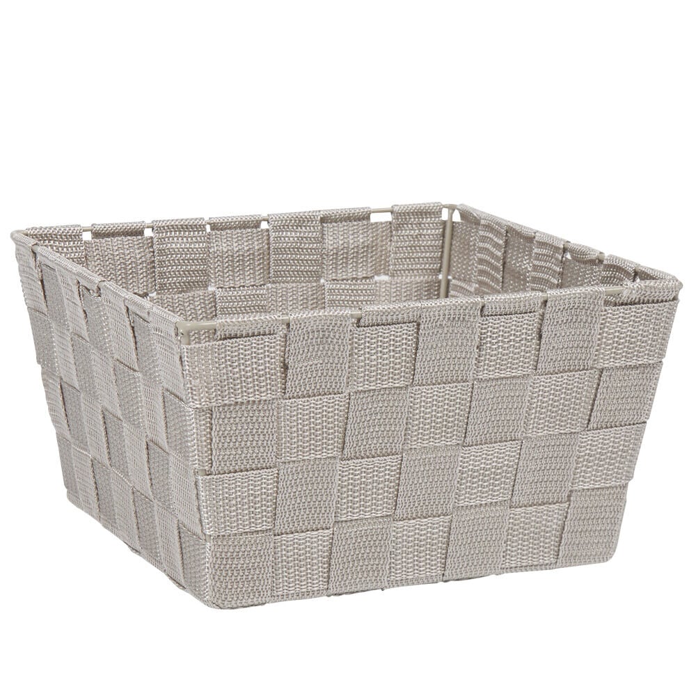 Panière de rangement tressée grise clair taille L