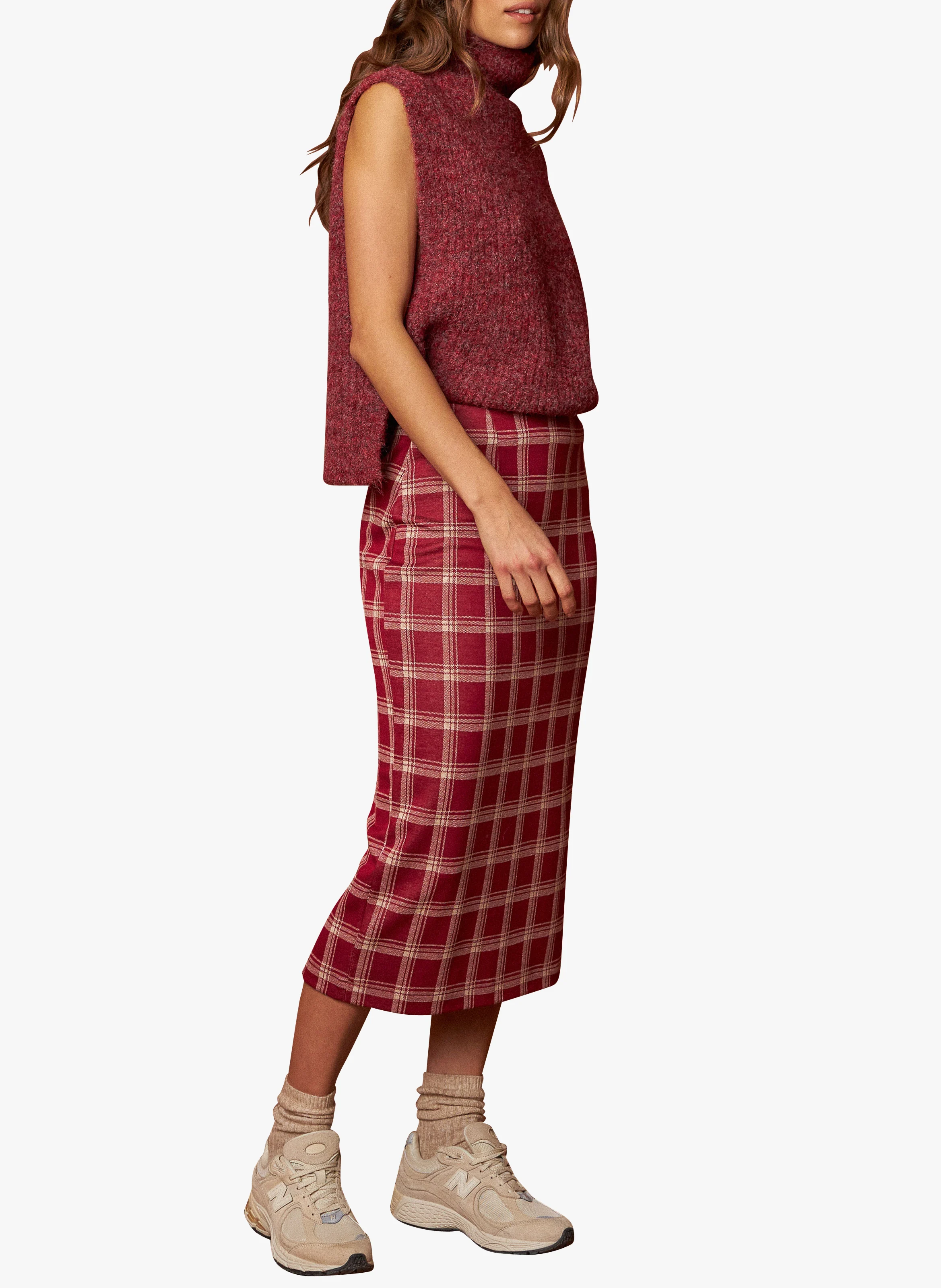 Pull col montant| Rouge