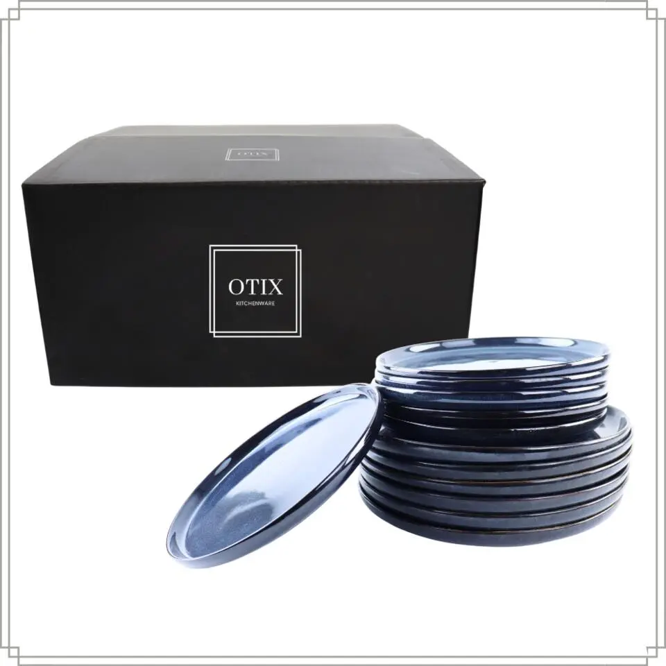 OTIX Serviesset 12 Delig Ebony - Blauw