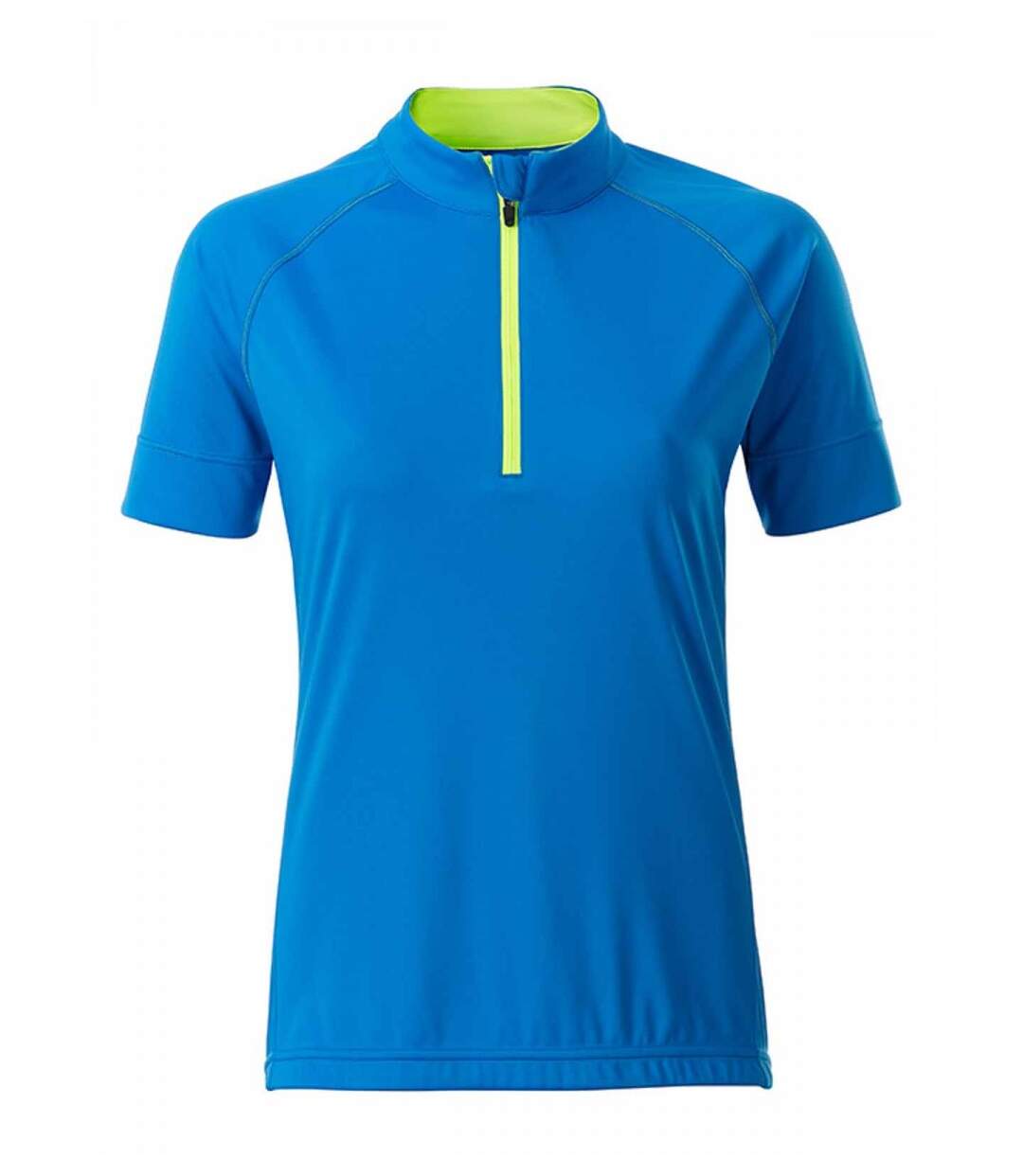 maillot cycliste demi zip - FEMME - JN513 - bleu vif