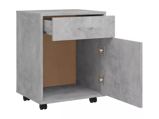 Armoire à roulettes Gris béton 45x38x54 cm Bois d’ingénierie