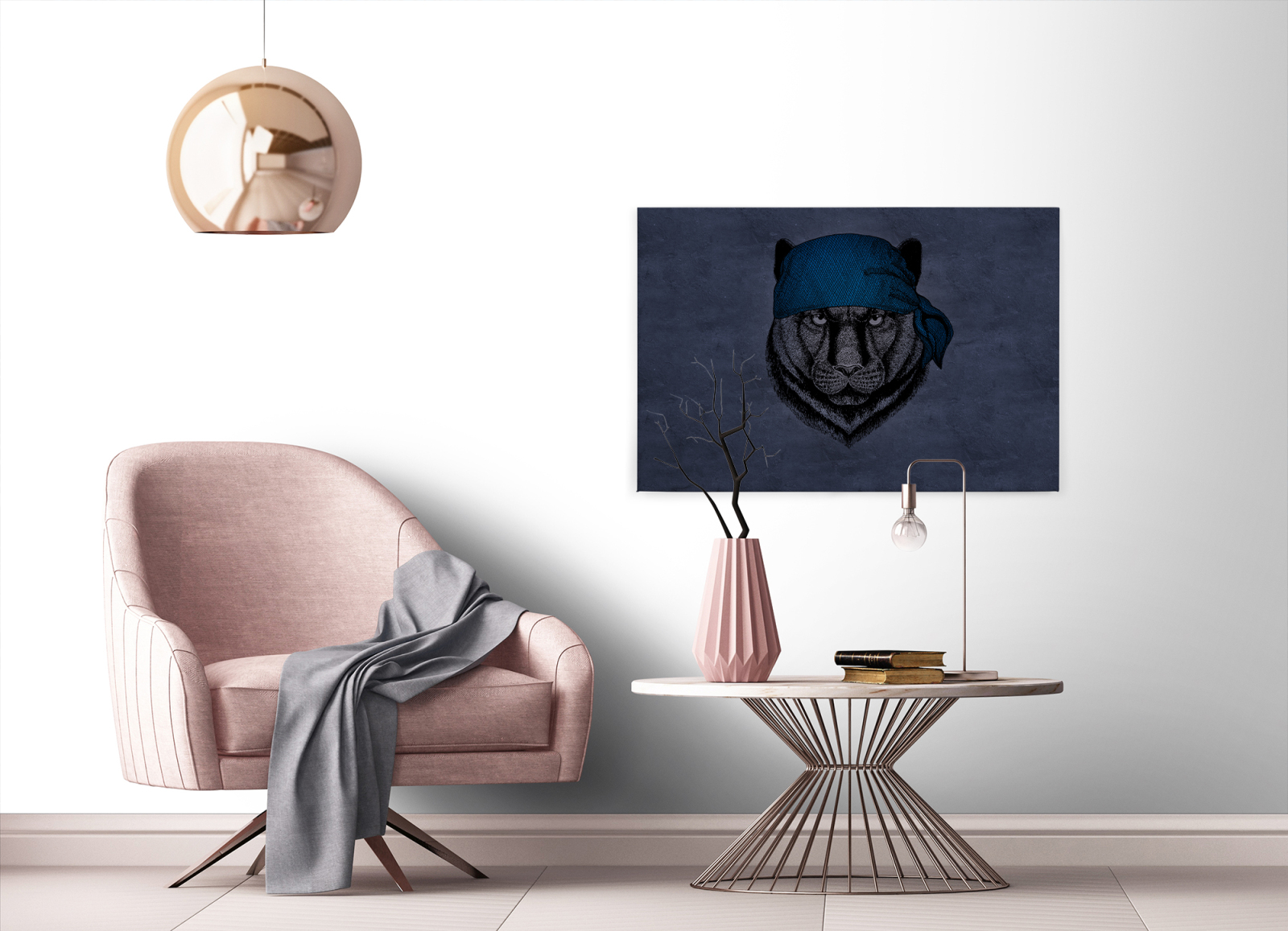 Leinwandbild PANTHER - lila-blau - 90x60 cm