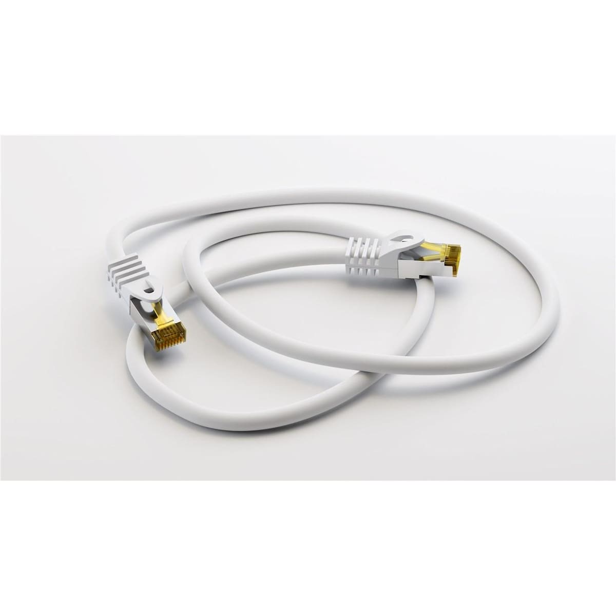 Goobay RJ45 patchkabel CAT 6A S/FTP (PiMF), 500 MHz, med CAT 7 råkabel, hvit