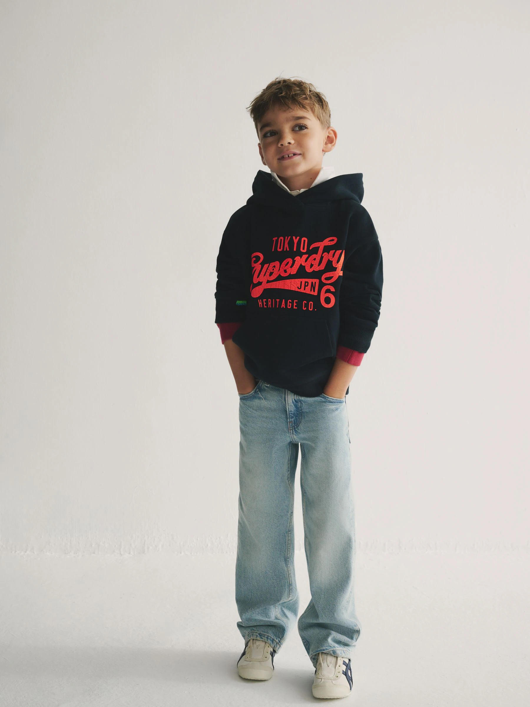 Marineblauw - Superdry hoodie met logo