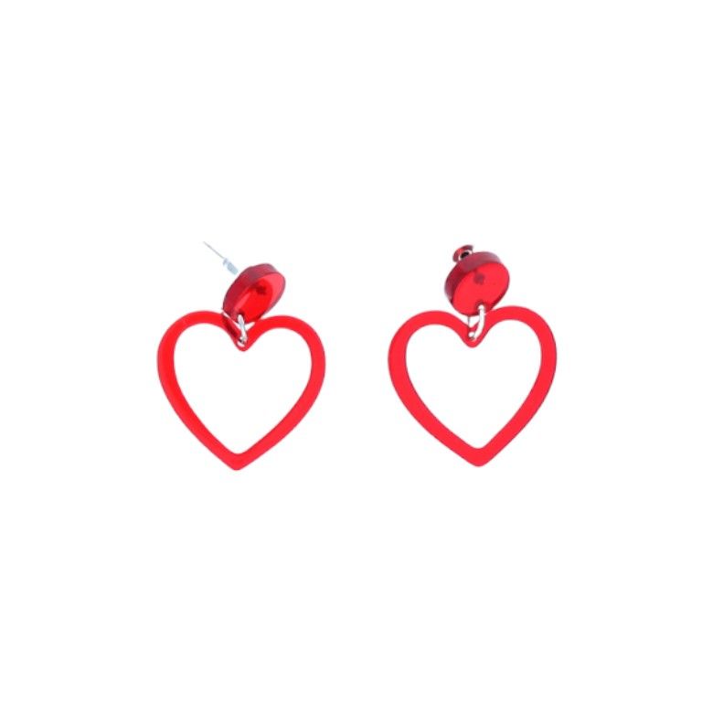Boucles d'oreilles cœur rouge Roodoudou