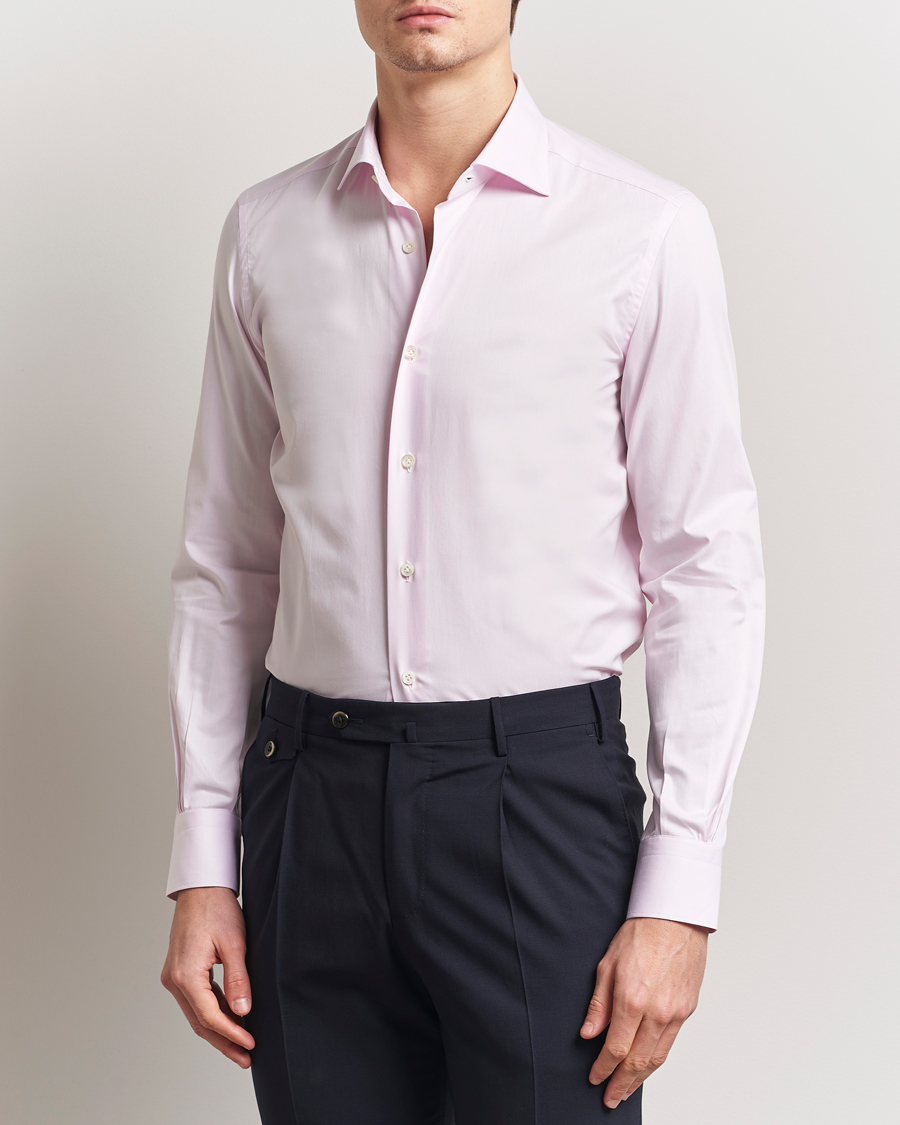 Mazzarelli Soft Cotton Cut Away Shirt Rosa