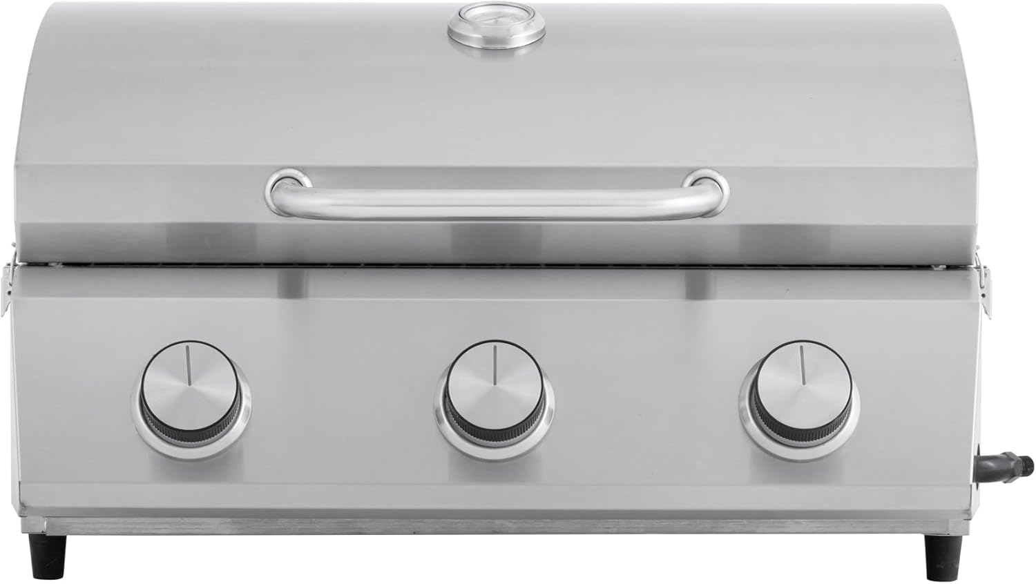 Tarrington House Tisch-Gasgrill CATHAN, 3-Brenner-Gasgrill, Grillrost edelstahl. Stahl/Edelstahl, Tischgrill für Outdoor, Balkon, Camping, silber