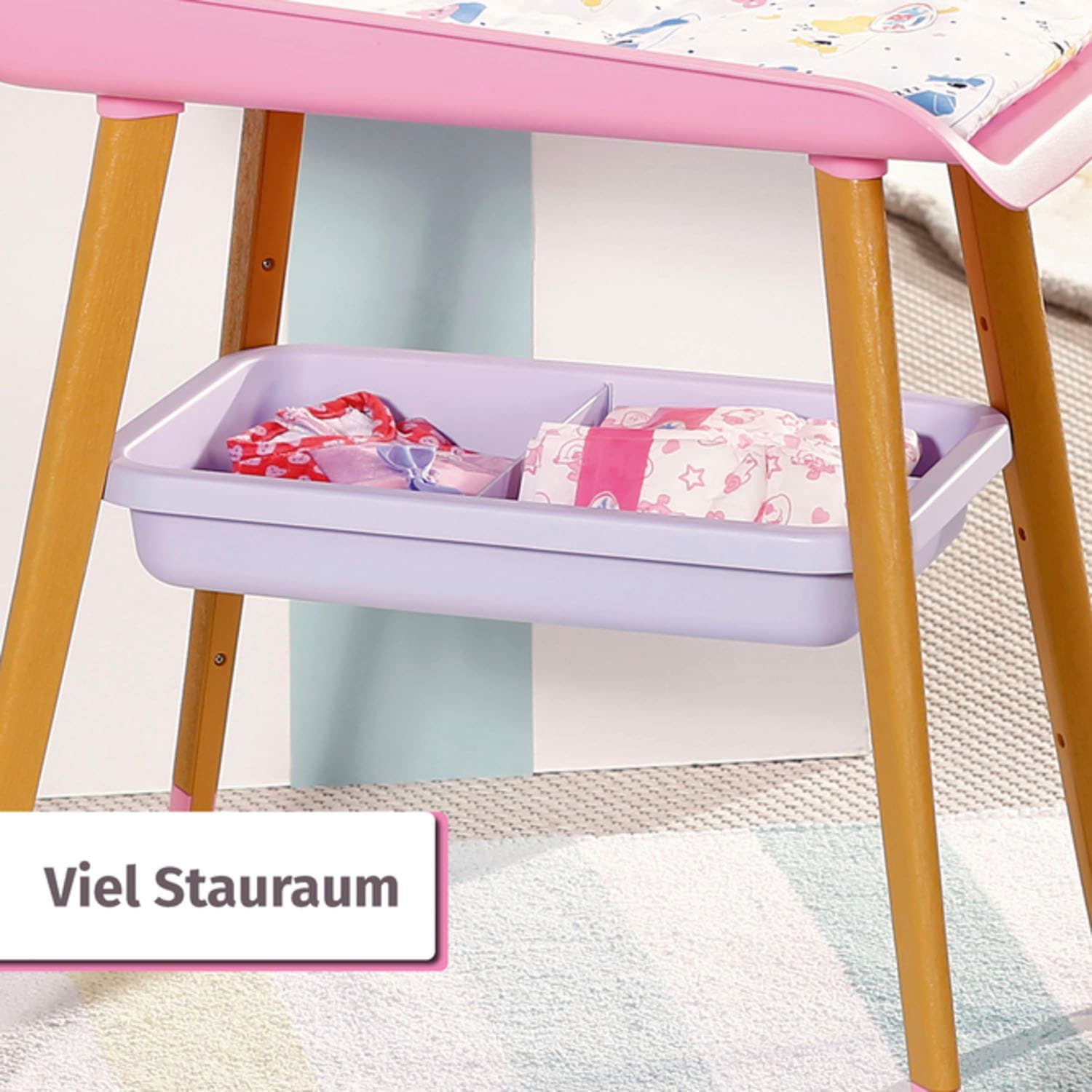 Baby Born Puppenwickeltisch mit Wickelauflage und Tuchhalter