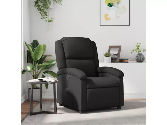 Fauteuil inclinable noir cuir véritable