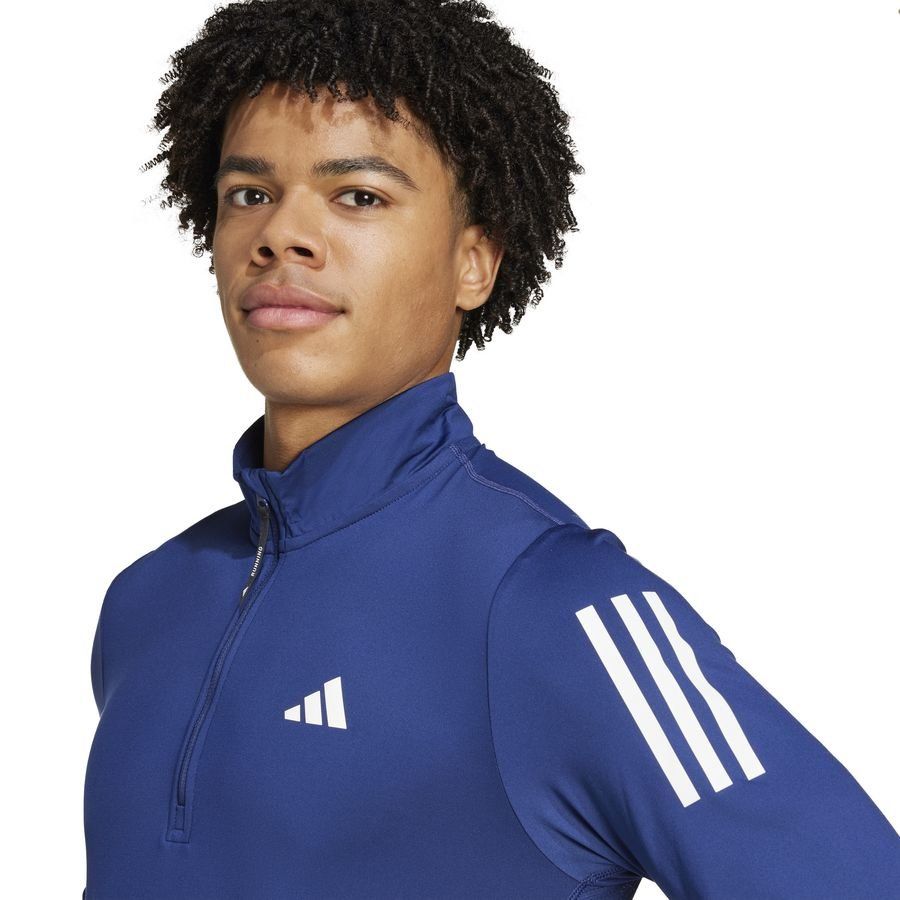 adidas Haut Running Own The Run 1/2 Zip - Bleu Marine/Blanc