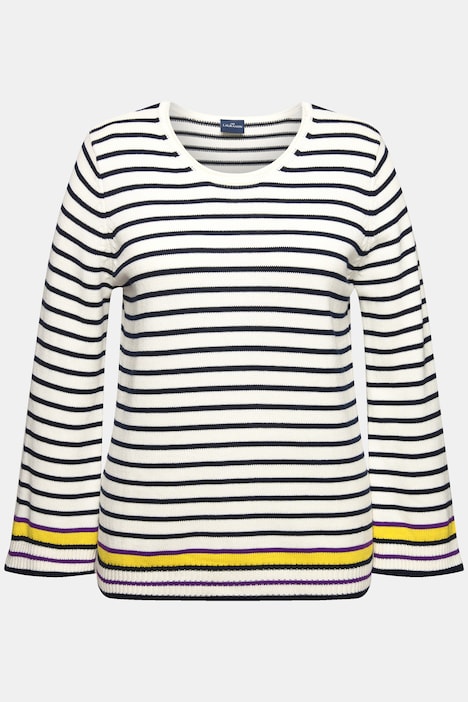 Ringel Srrickpullover, Rundhals, Langarm