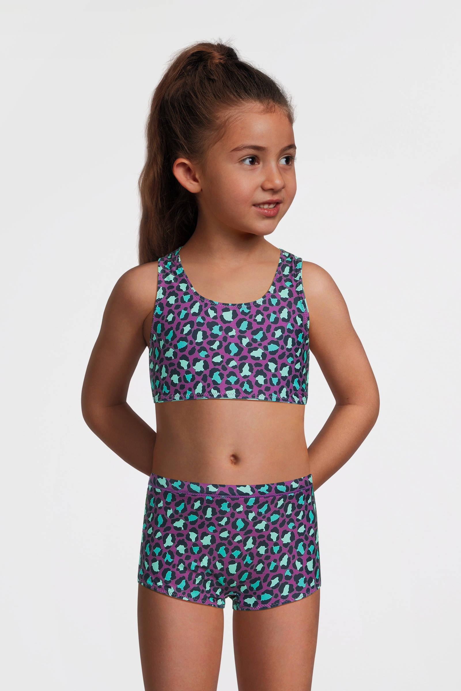 B.Nosy reversible crop bikini paars/mintgroen