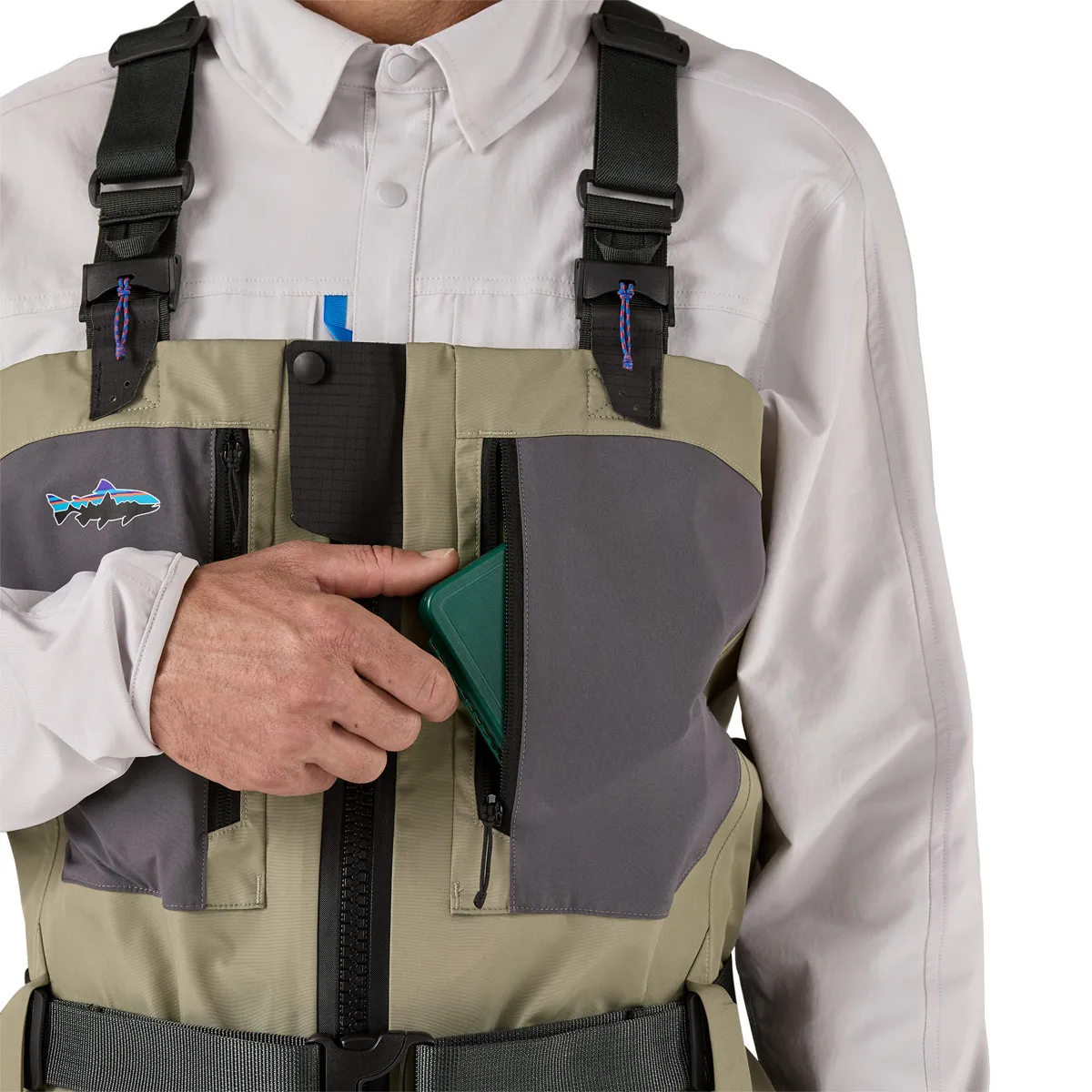 Patagonia M'S Swiftcurrent Traverse Zip Front Waders River Rock Green