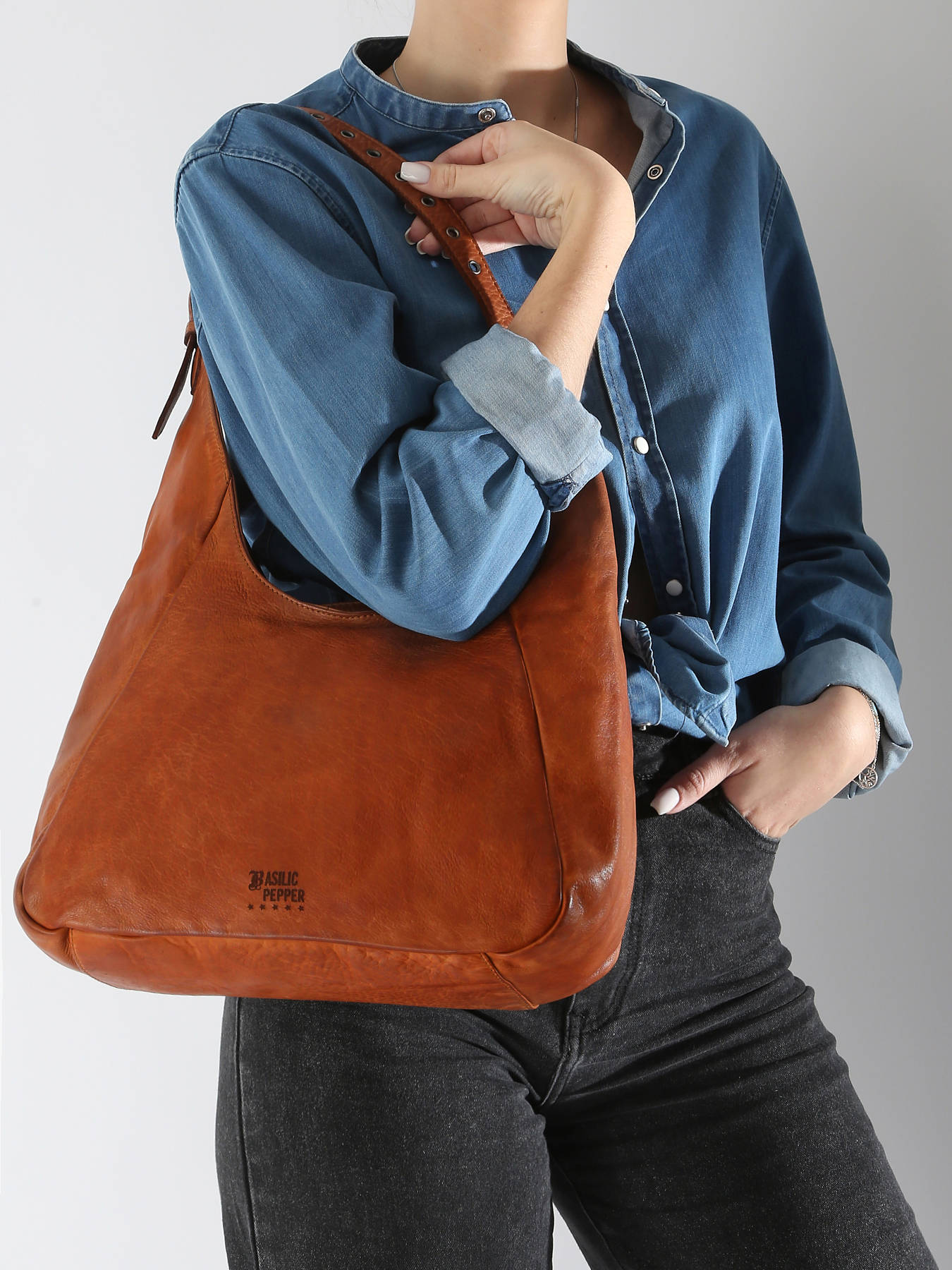 sac port paule Barcelone cuir BASILIC PEPPER