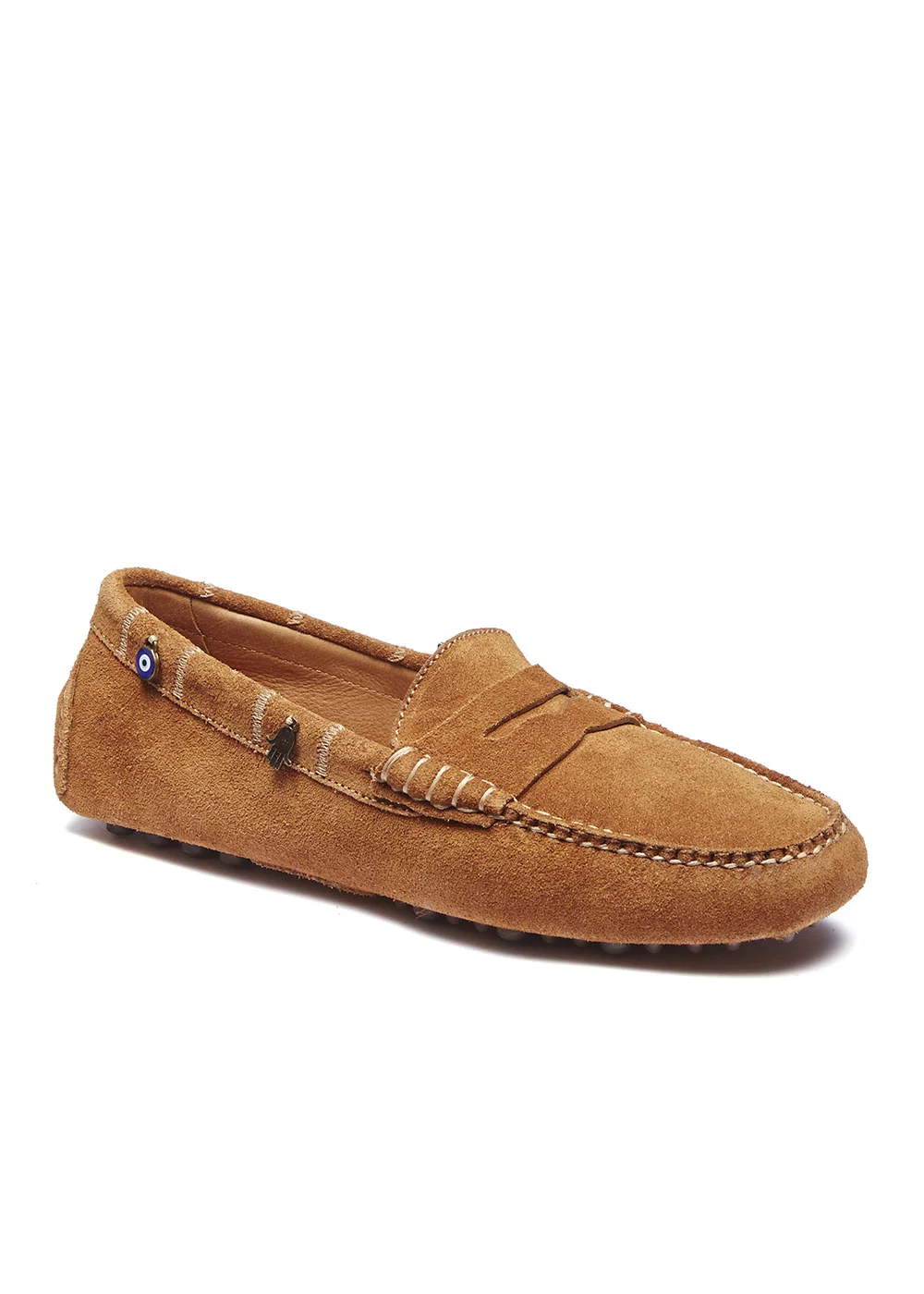 MOCASSIN FANCY DRIVER LUCKY VELOURS CAMEL