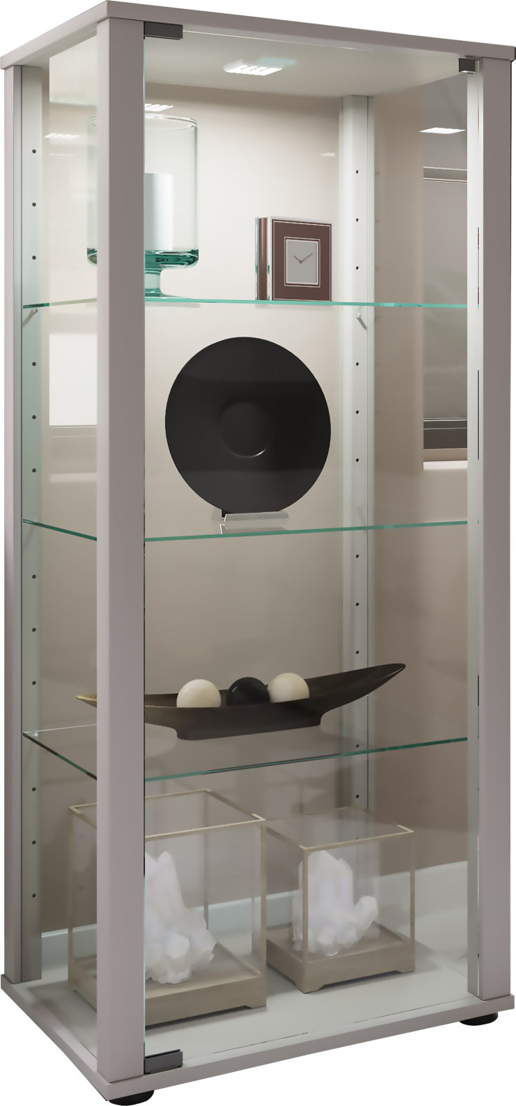 Vitrine KAVISA M - silber - 114,5 cm hoch