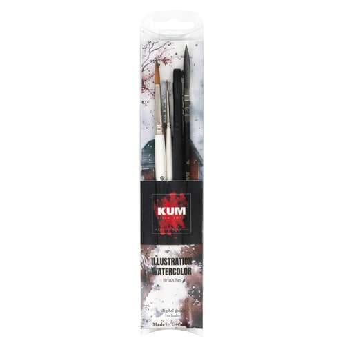 KUM® ILLUSTRATION AQUARELL Pinselset, 4-teilig