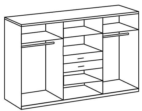 Drehtürenschrank Diver 270x208x58 cm Plankeneiche/Graphit