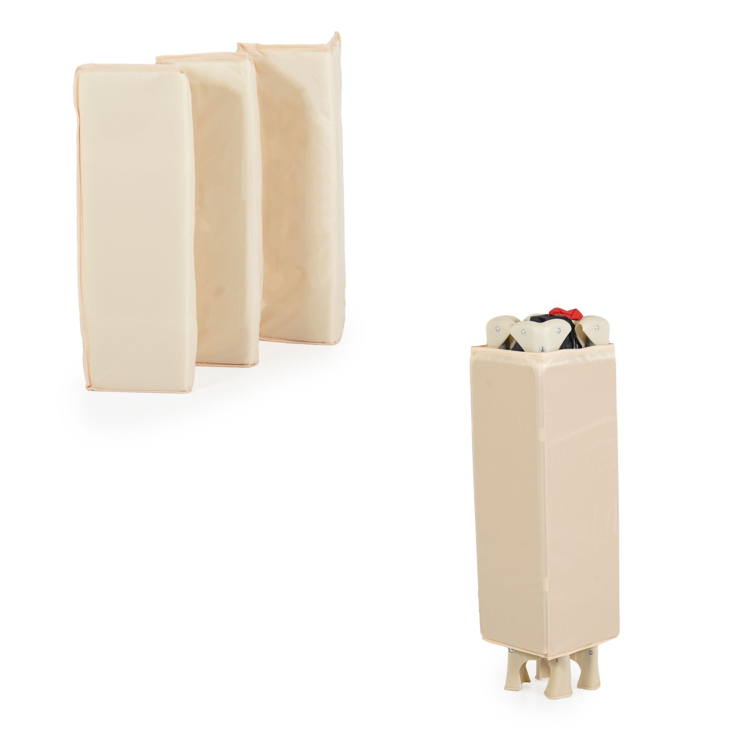 Moni Reisebett, Laufstall Solo Faltmatratze, Aufbewahrungstasche, faltbar beige
