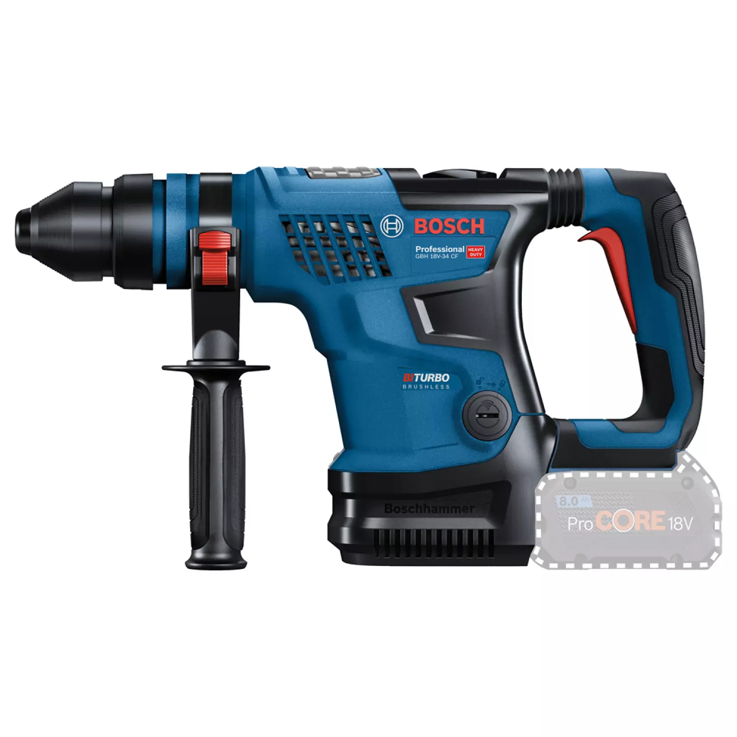 Bosch GBH 18V-34 CF 18V Li-ion accu BiTurbo SDS-Plus boorhamer body in koffer - 5,8J - koolborstelloos