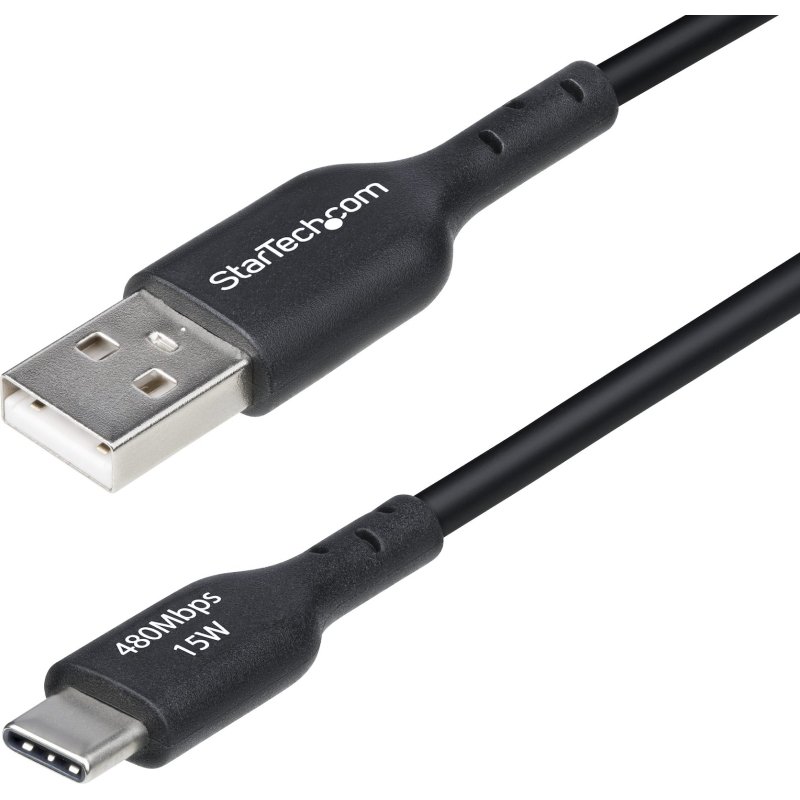 StarTech.com Câble de Charge USB-A vers USB-C de 1m, Charge et Synchronisation, 3A, USB 2.0, Gaine TPE - Cordon de Charge USB Noir