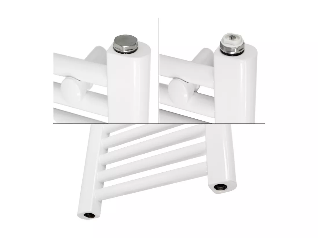 Radiateur sèche-serviettes électrique avec résistance 900W, 400 x 1500 mm -blanc -droit