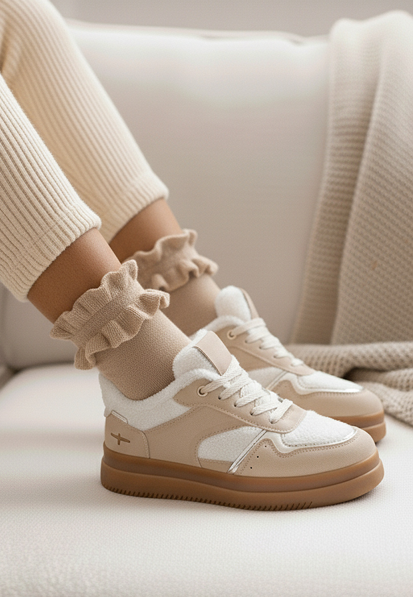 Baskets pour femme beige Maisie