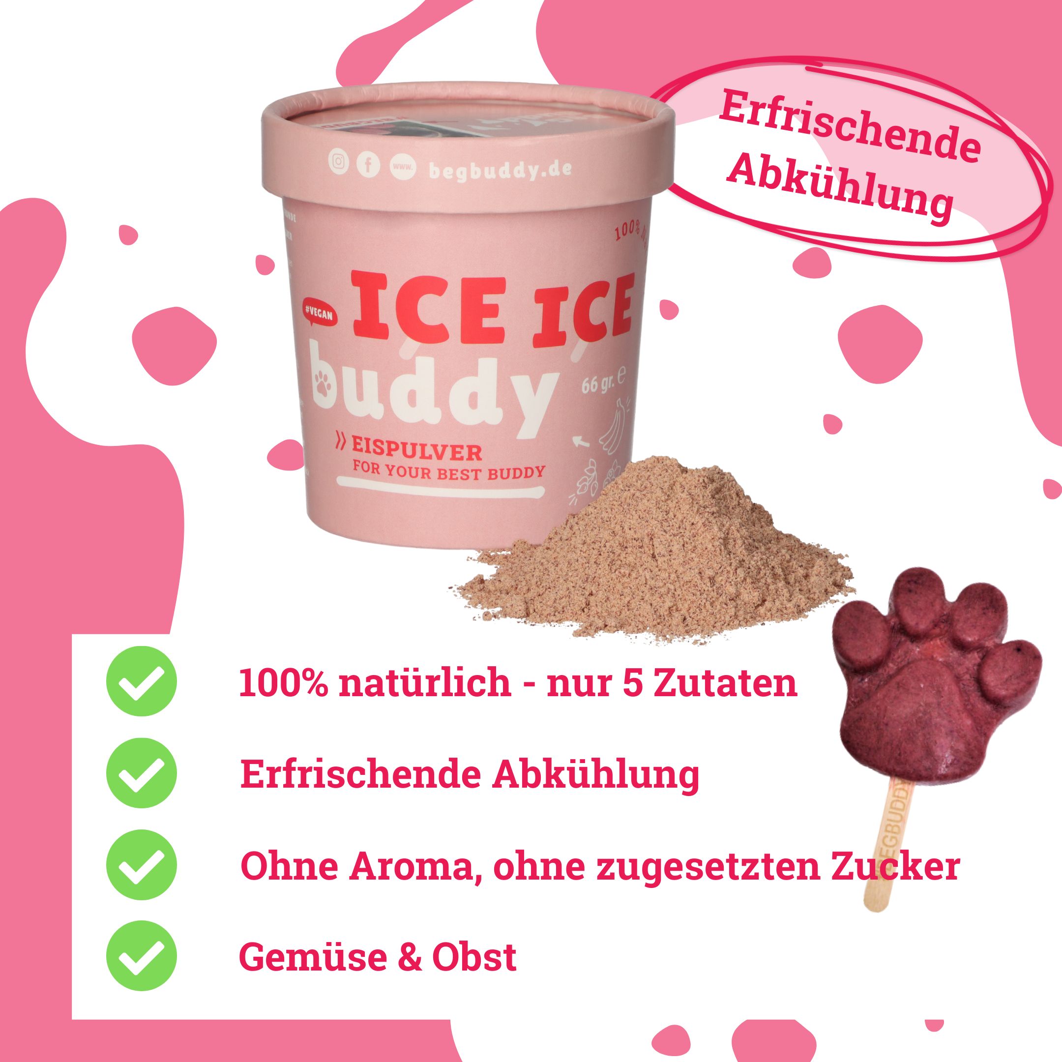 BeG Buddy Eis für Hunde, Eispulver Blaubeere