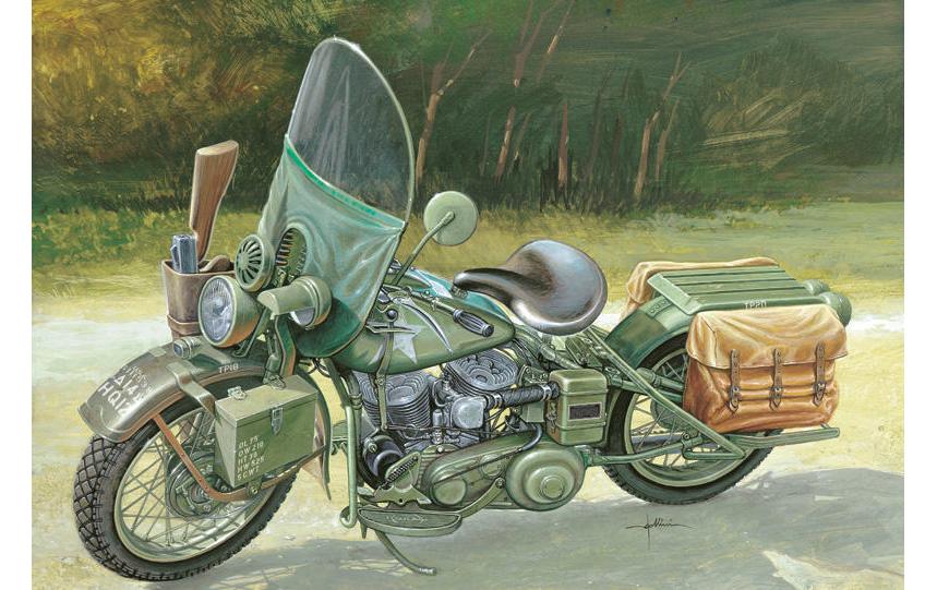Bausatz US Army WWII Motorcycle WLA 750 1:9Kunststoff Modellbausatz