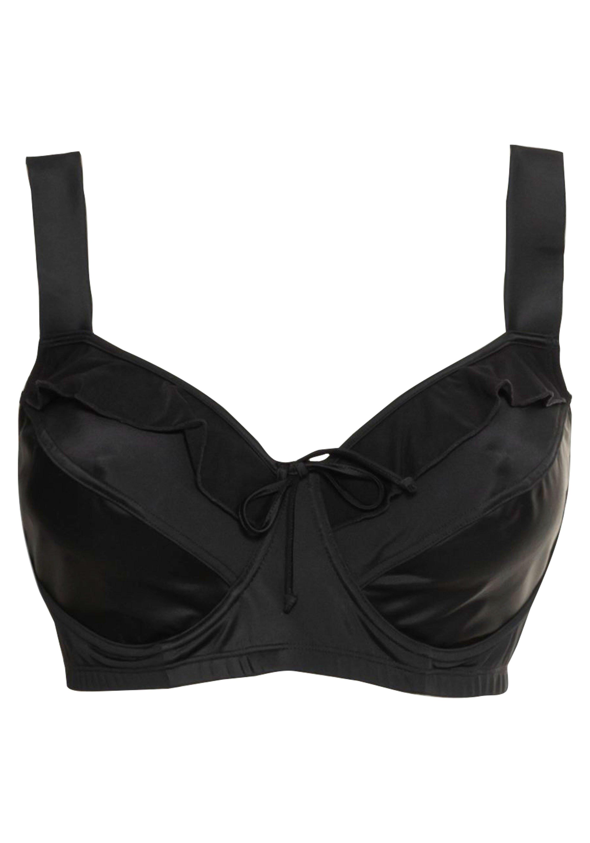 Bikini-Oberteil mit Bügeln und Volants aus Mesh