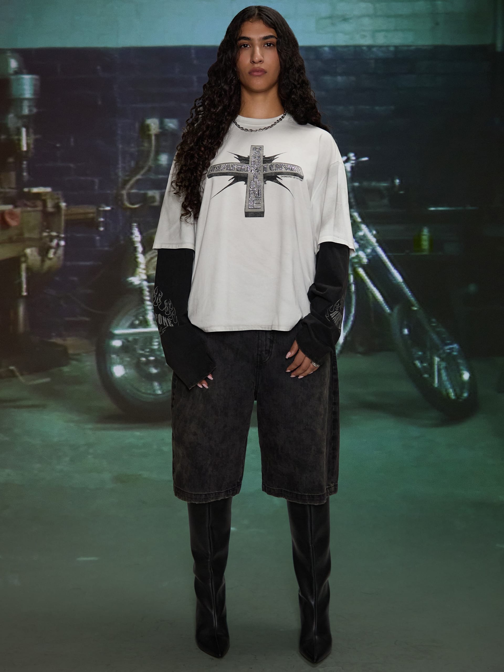 Camiseta de manga comprida em camadas HARDSTONE