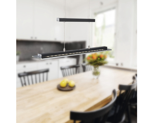 LED hanglamp CCT+ dimbaar 20W 1600 lm 3000/4750/6500 K HxL 150/80x88 cm zandzwart chroom