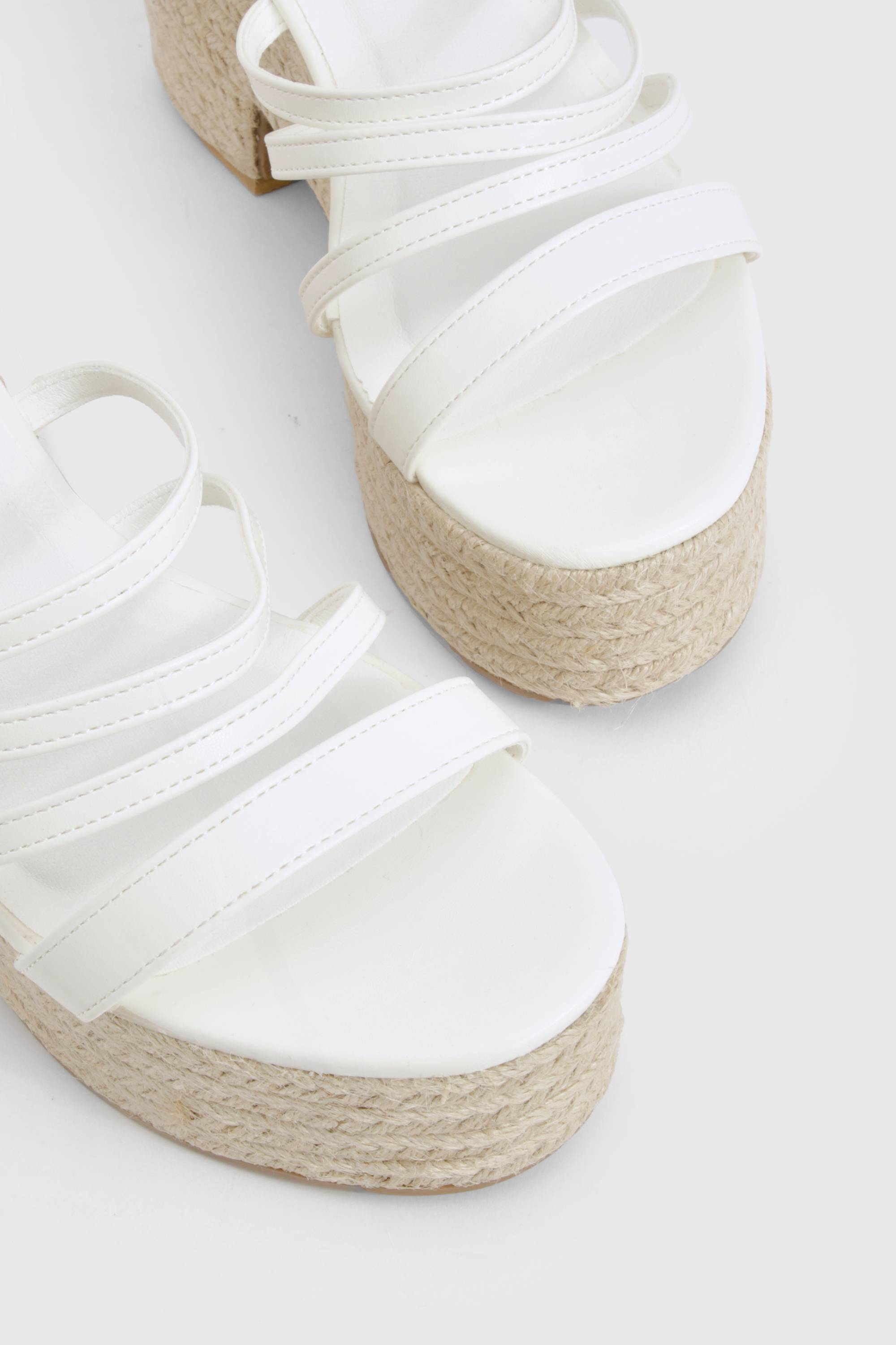boohoo Wide Fit Strappy Low Wedge