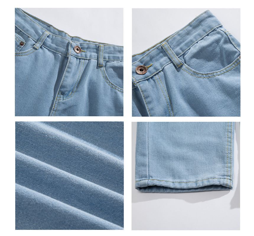 Yelmenor - Cropped rechte jeans met middelhoge taille