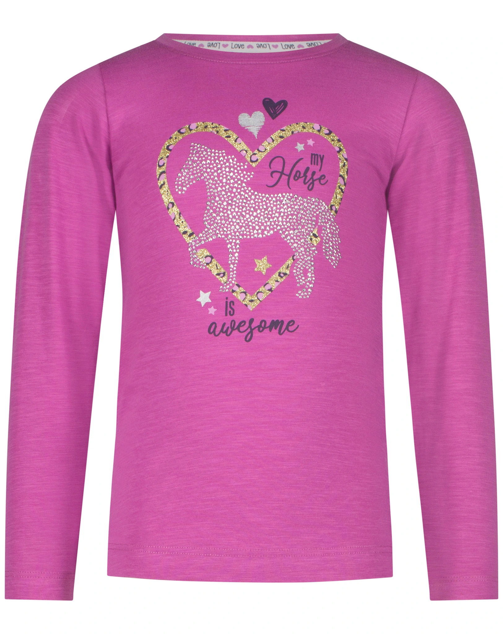 Langarmshirt GOOD TIMES - MY HORSE IS AWSOME in grape