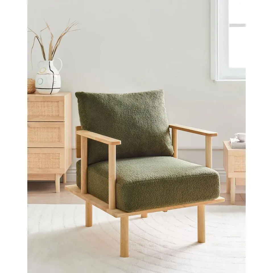 ASKER - Fauteuil - Donkergroen - Bouclé