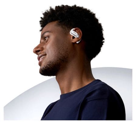 Écouteurs sans fil à oreilles libres Shokz OpenFit Air USB-C Blanc