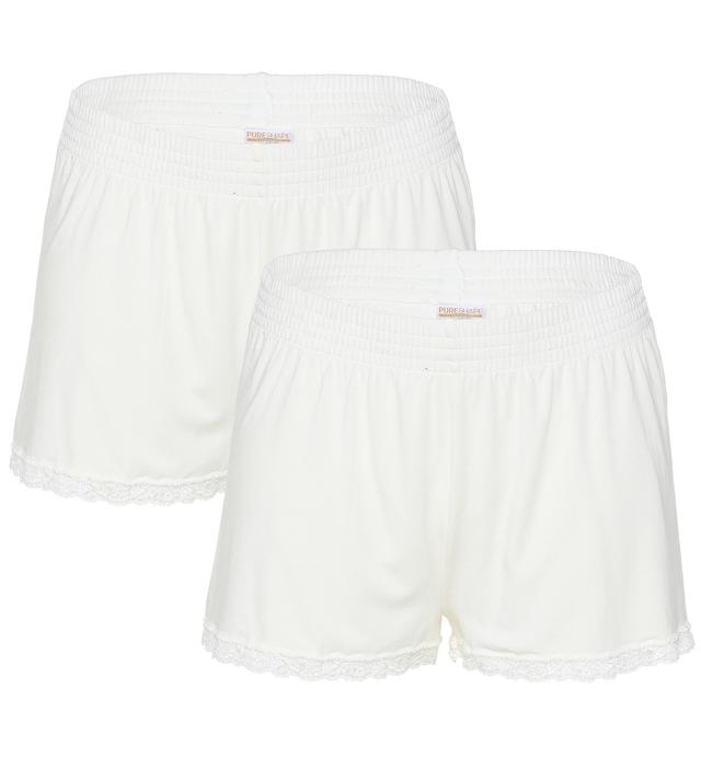 Pyjama Shorty mit Spitze, 2er Pack