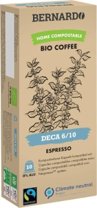 Bernardo Coffee DECA Kaffeekapseln Espresso Kapseln, 10 Stück