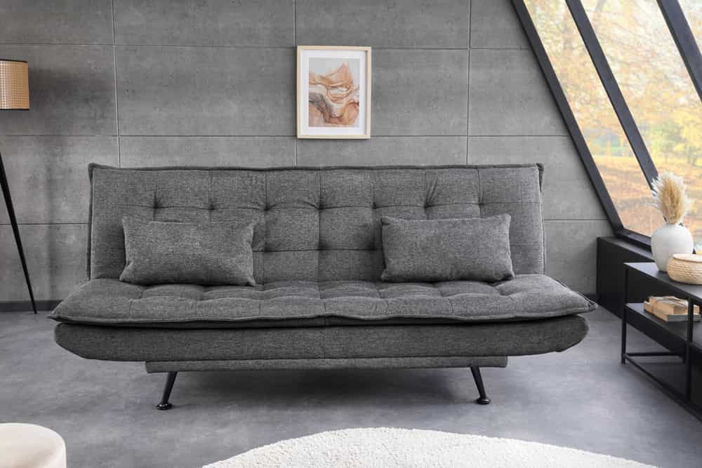 Modernes Schlafsofa JAZZ 190cm grau Strukturstoff 3-Sitzer Couch