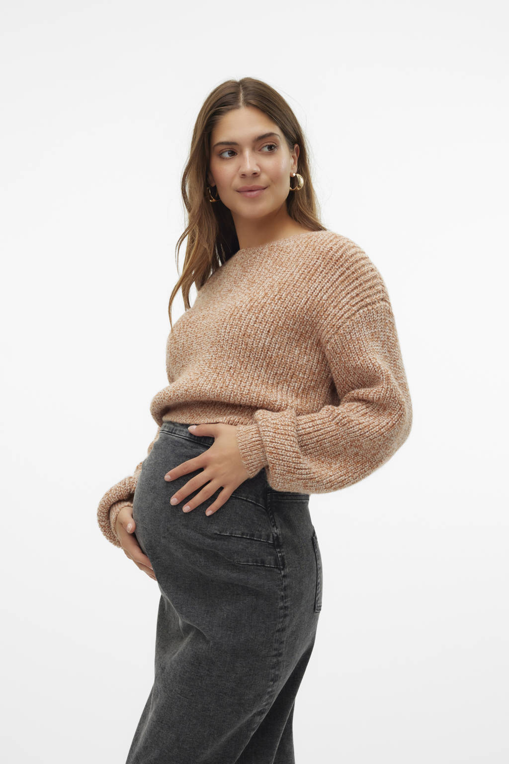 MAMALICIOUS gebreide zwangerschapstrui beige