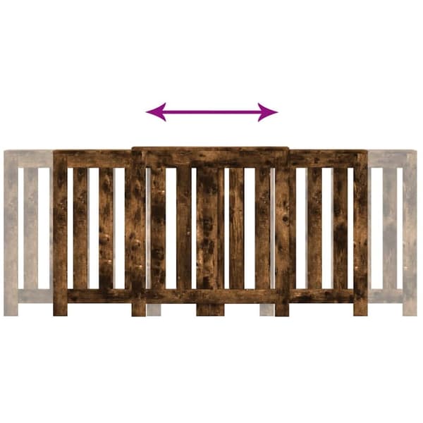 vidaXL Radiatordeksel røkt eik 205x21,5x83,5 cm konstruert tre