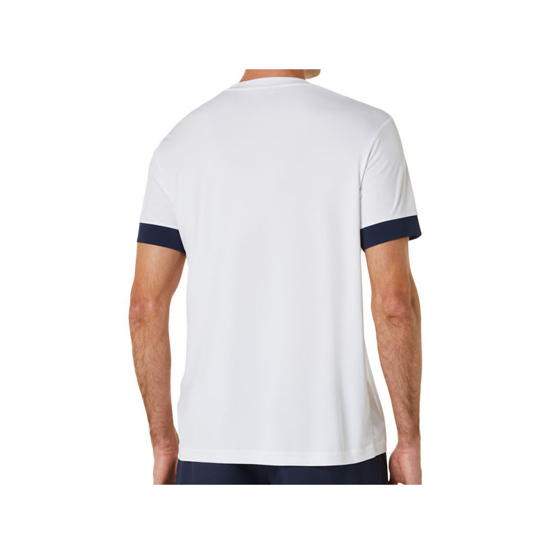 Tee-shirt Asics Court Top blanc ou turquoise