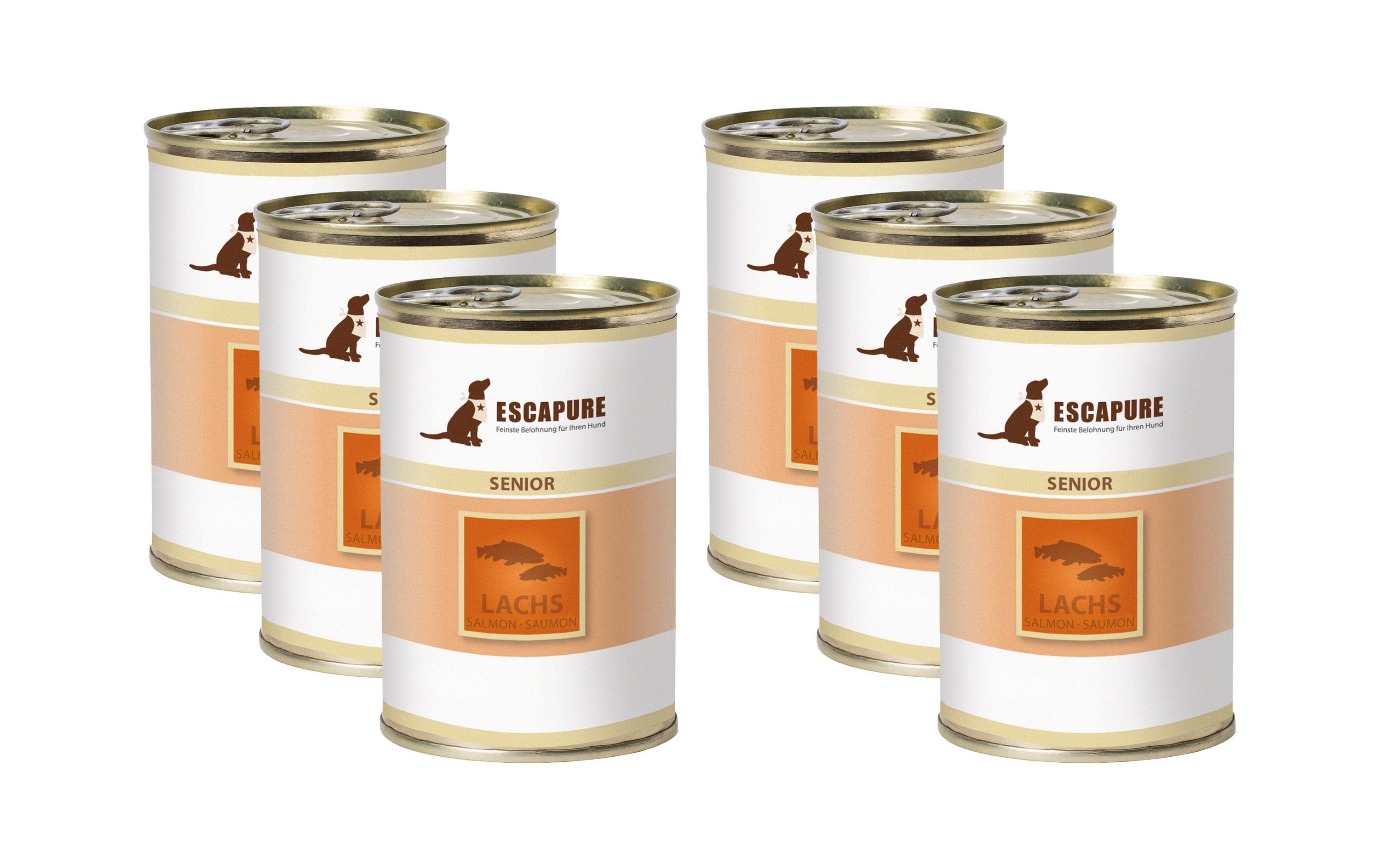 Nassfutter Senior Menü-Lachs, 6 x 400 gAlleinfutter für Senior Hunde