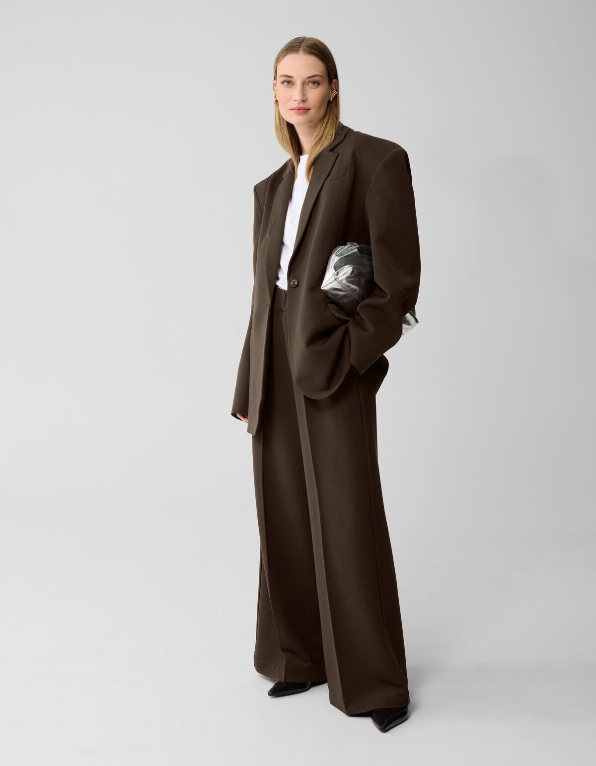 Tapered Blazer Donkerbruin By Lonneke