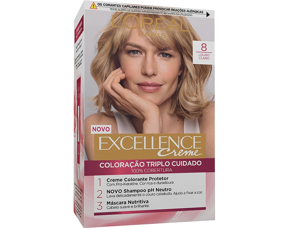 COLORAÇÃO EXCELLENCE CREME LONGA DURAÇÃO Nº8 LOURO CLARO UN